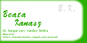 beata kanasz business card